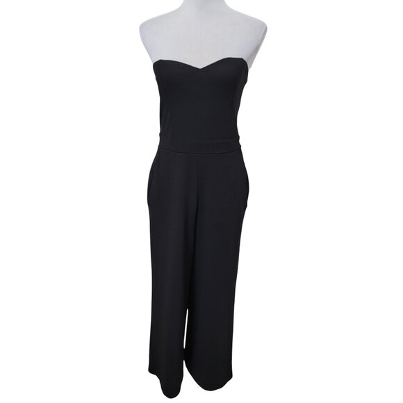 Express Size 8 Black Strapless Wide Leg Jumpsuit, Excellent, Like New Condition - Picture 1 of 16